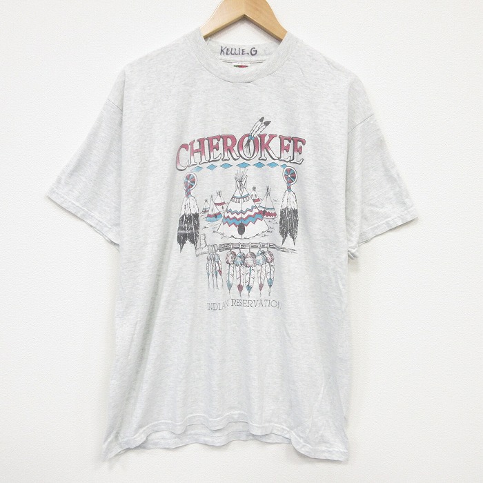 フルーツオブザルーム 00s 半袖Tシャツ インディアン グレー メンズXL相当 | 古着
