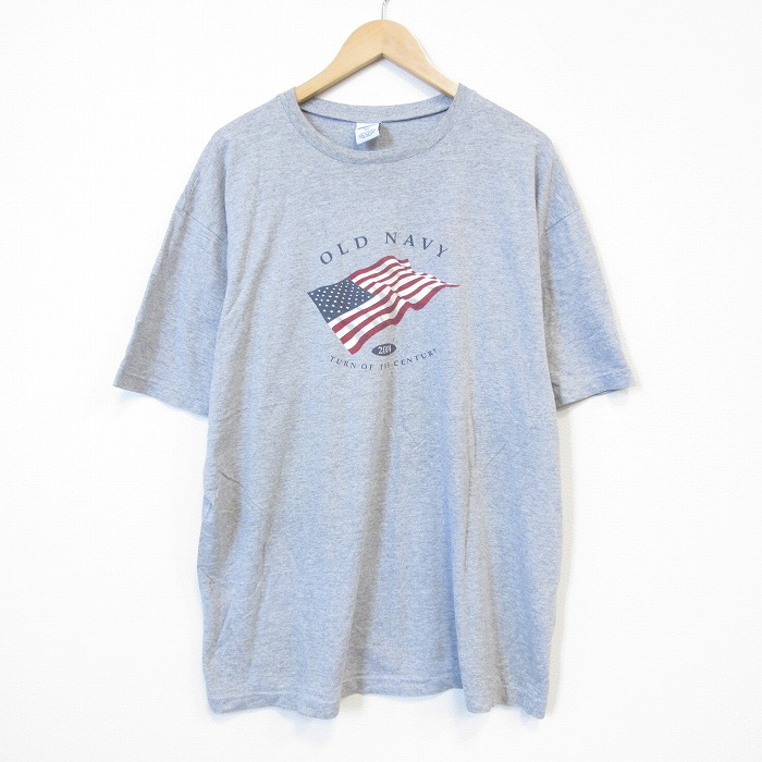 オールドネイビー 00s 半袖Tシャツ 星条旗 グレー メンズXL相当 | 古着