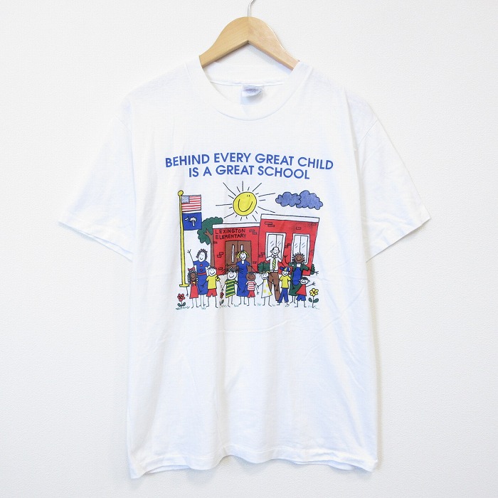 ヘインズ 90s 半袖Tシャツ スクール ホワイト メンズM相当 | 古着