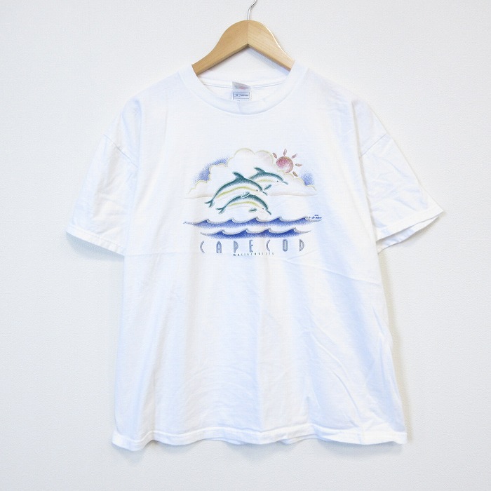フルーツオブザルーム 00s 半袖Tシャツ イルカ ホワイト メンズXL相当 | 古着