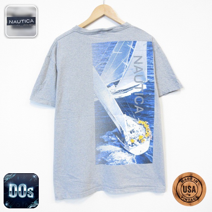 ノーティカ 00s 半袖Tシャツ セイリング グレー メンズL相当 | 古着