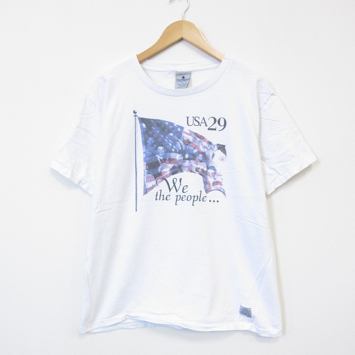 00s 半袖Tシャツ 星条旗 ホワイト メンズL相当 | 古着