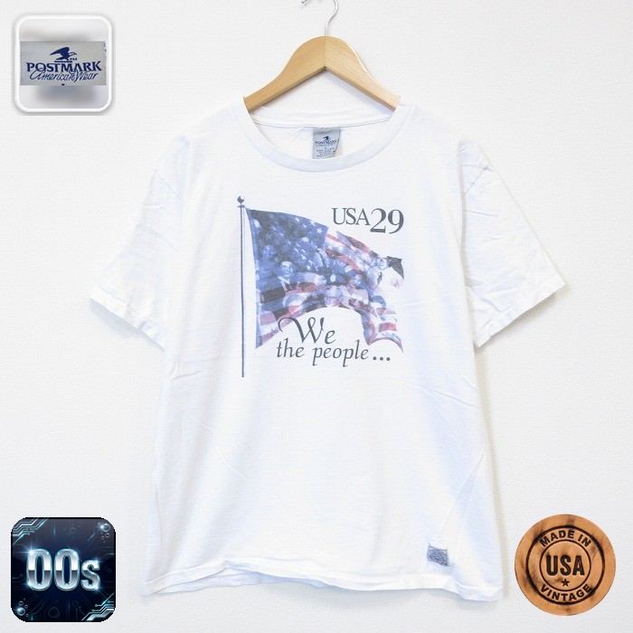 00s 半袖Tシャツ 星条旗 ホワイト メンズL相当 | 古着
