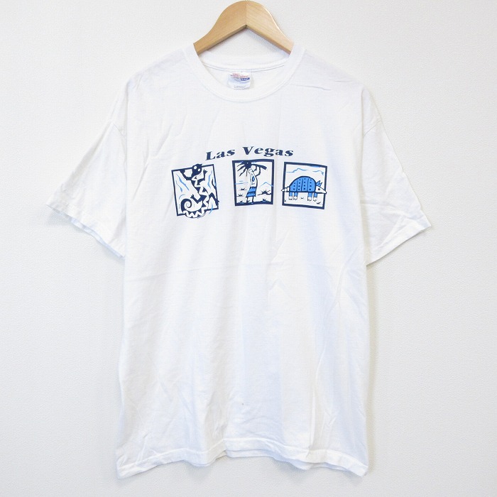 ヘインズ 00s 半袖Tシャツ ラスベガス ホワイト メンズL相当 | 古着