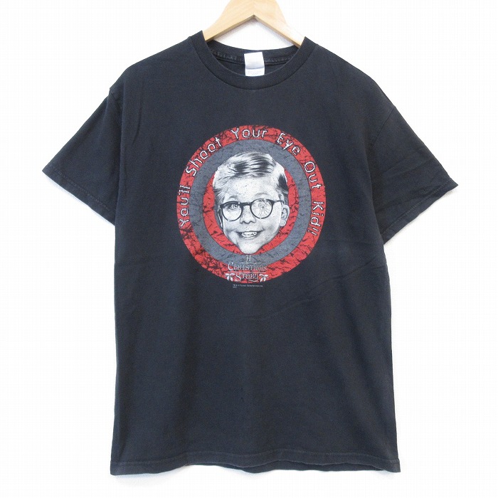 00s 半袖Tシャツ クリスマスストーリー ブラック メンズM相当 | 古着