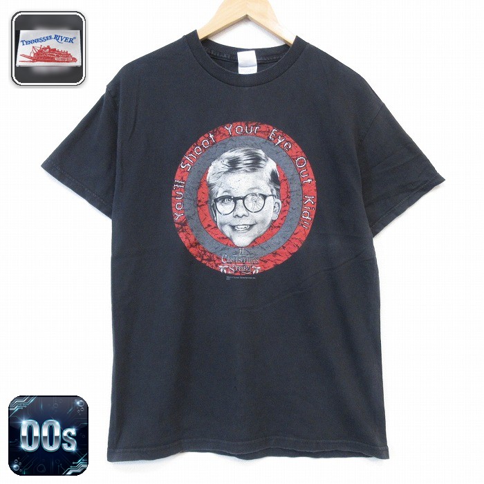 00s 半袖Tシャツ クリスマスストーリー ブラック メンズM相当 | 古着