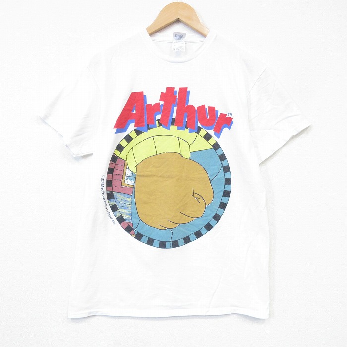 00s 半袖Tシャツ アニメアーサー ホワイト メンズM相当 | 古着