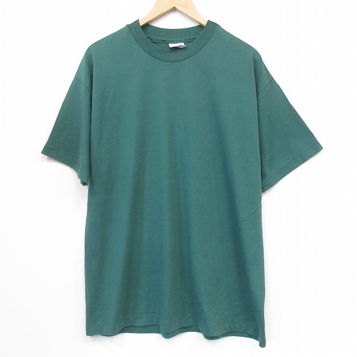 ヘインズ 90s 半袖Tシャツ 無地 グリーン メンズXL相当 | 古着