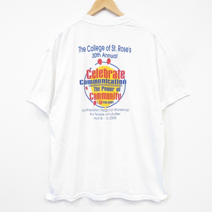 ジャージーズ 00s 半袖Tシャツ Celebrate ホワイト メンズXL相当 | 古着