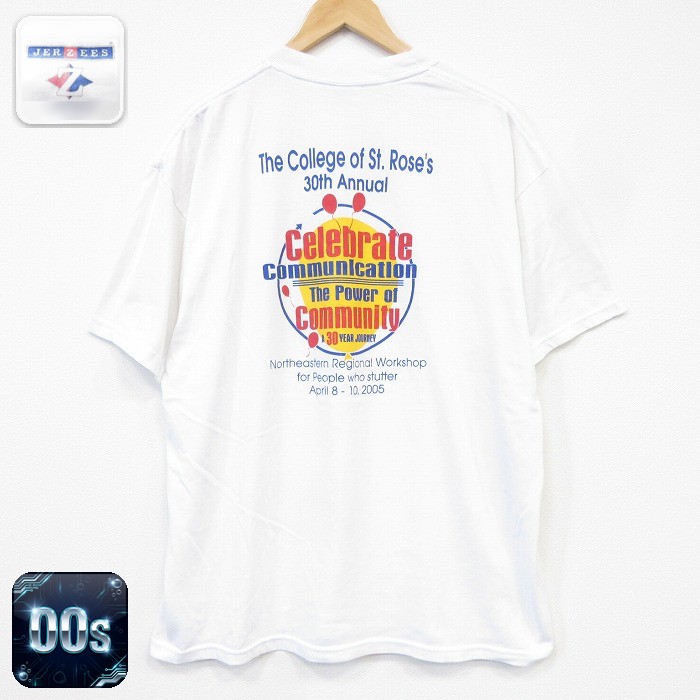 ジャージーズ 00s 半袖Tシャツ Celebrate ホワイト メンズXL相当 | 古着