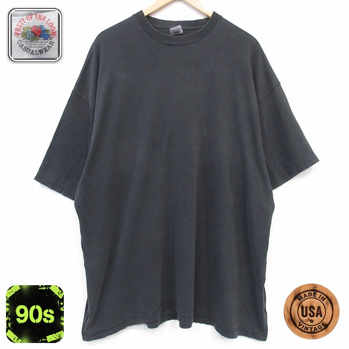 フルーツオブザルーム 90s 半袖Tシャツ ブラック メンズXL相当 | 古着