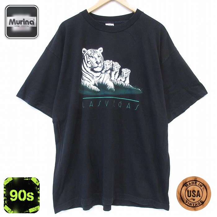 90s 半袖Tシャツ トラ ブラック メンズXL相当 | 古着