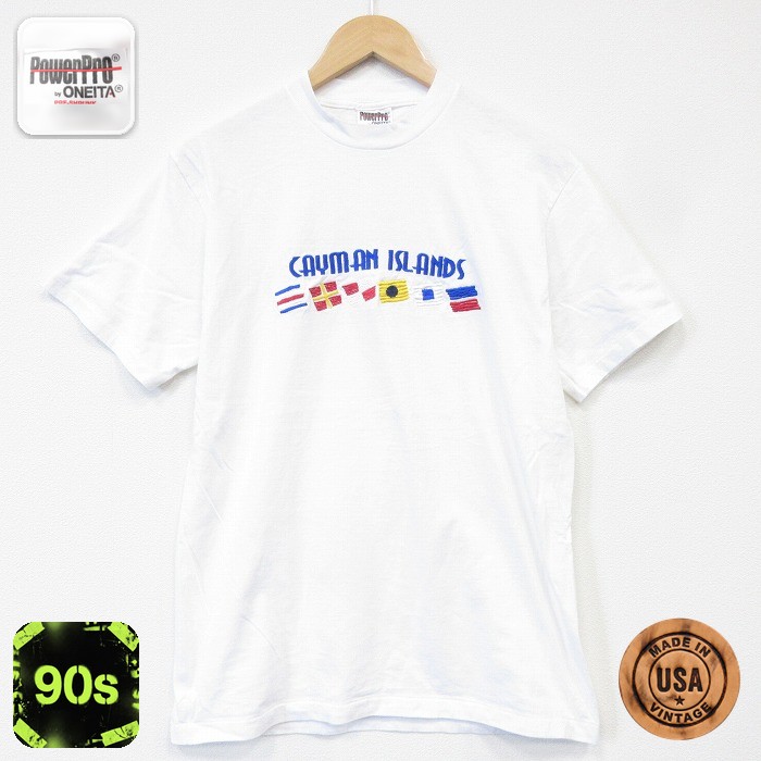 オニータ 90s 半袖Tシャツ CAYMAN刺繍 ホワイト メンズM相当 | 古着