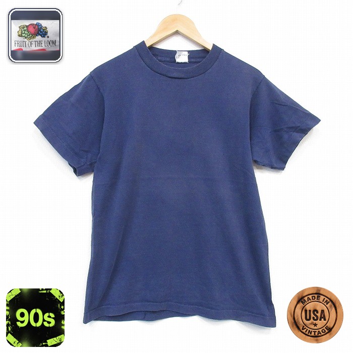 フルーツオブザルーム 90s 半袖Tシャツ ネイビー メンズM相当 | 古着