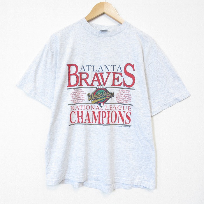 メジャーリーグ 90s 半袖Tシャツ アトランタブレーブス グレー L | 古着 26aug27