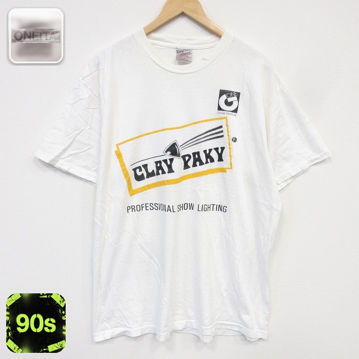 オニータ 90s 半袖Tシャツ CLAY PAKY ホワイト メンズXL相当 | 古着