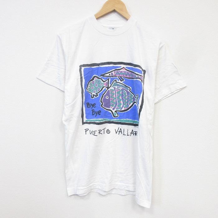 90s 半袖Tシャツ 魚 ホワイト メンズL相当 | 古着