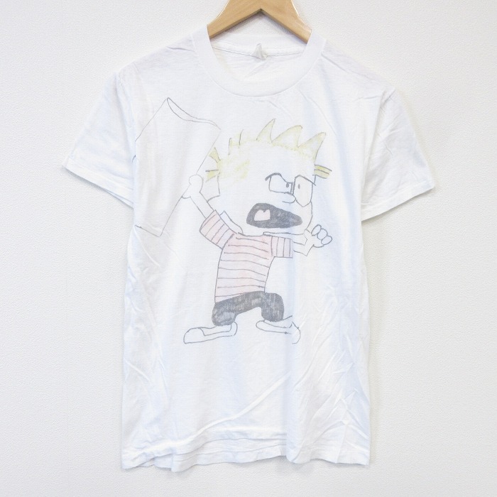 ジョッキー 80s 半袖Tシャツ ハンドペイント ホワイト メンズM相当 | 古着
