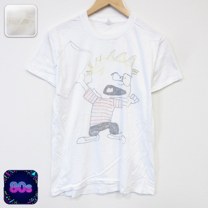 ジョッキー 80s 半袖Tシャツ ハンドペイント ホワイト メンズM相当 | 古着