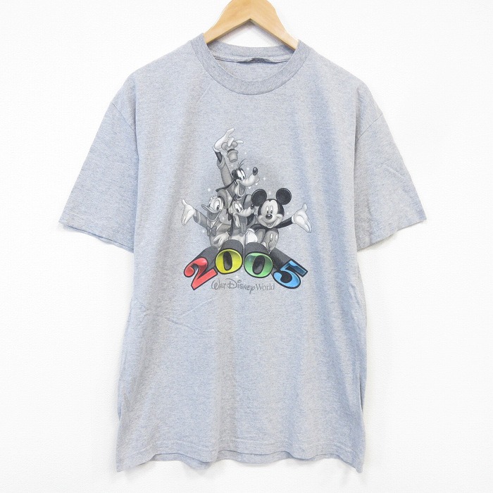 00s 半袖Tシャツ ディズニー ミッキー グレー メンズL相当 | 古着
