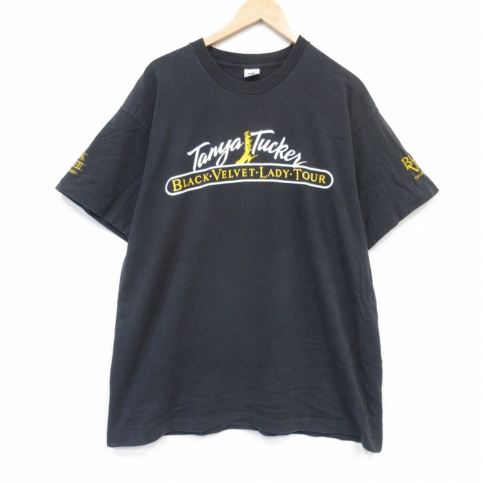 フルーツオブザルーム 90s 半袖Tシャツ ブラックベルベット ブラック メンズXL相当 | 古着