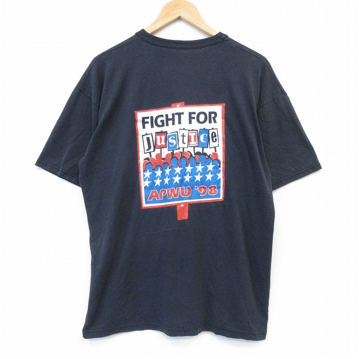 90s 半袖Tシャツ FIGHT FOR ブラック メンズXL相当 | 古着