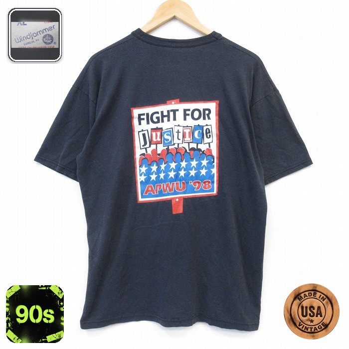 90s 半袖Tシャツ FIGHT FOR ブラック メンズXL相当 | 古着