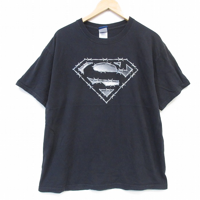 00s 半袖Tシャツ スーパーマン ブラック メンズXL相当 | 古着