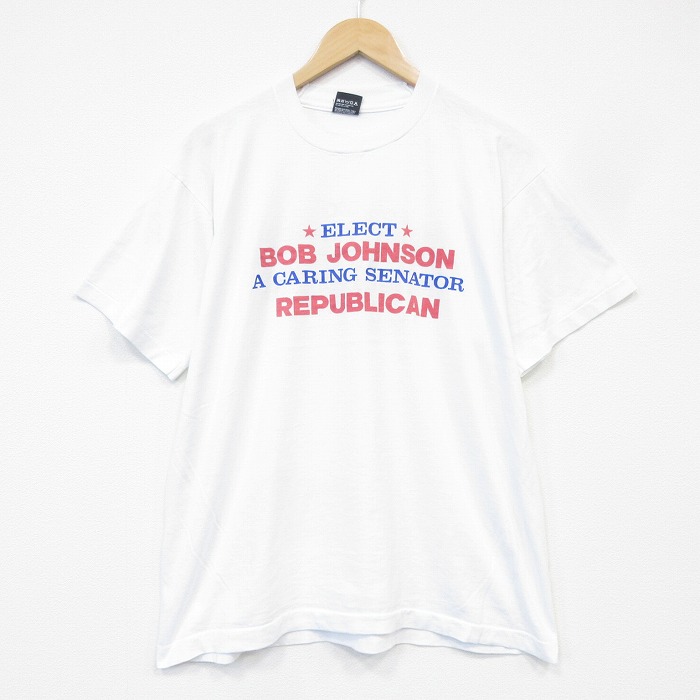 スクリーンスターズ 90s 半袖Tシャツ ボブジョンソン ホワイト メンズXL相当 | 古着
