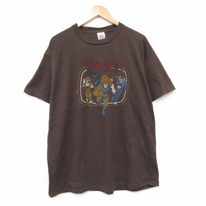 00s 半袖Tシャツ アニメサンダーキャッツ ブラウン メンズXL相当 | 古着