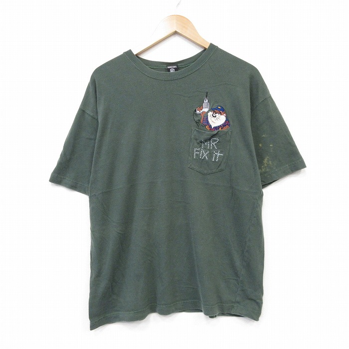 ルーニーテューンズ 00s 半袖Tシャツ タズ グリーン メンズL相当 | 古着