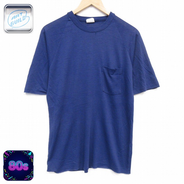 80s 半袖Tシャツ ラグラン ネイビー メンズL相当 | 古着