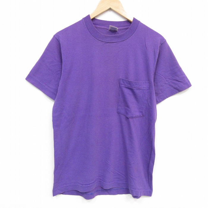 BVD 90s 半袖Tシャツ 胸ポケット付き パープル メンズM相当 | 古着