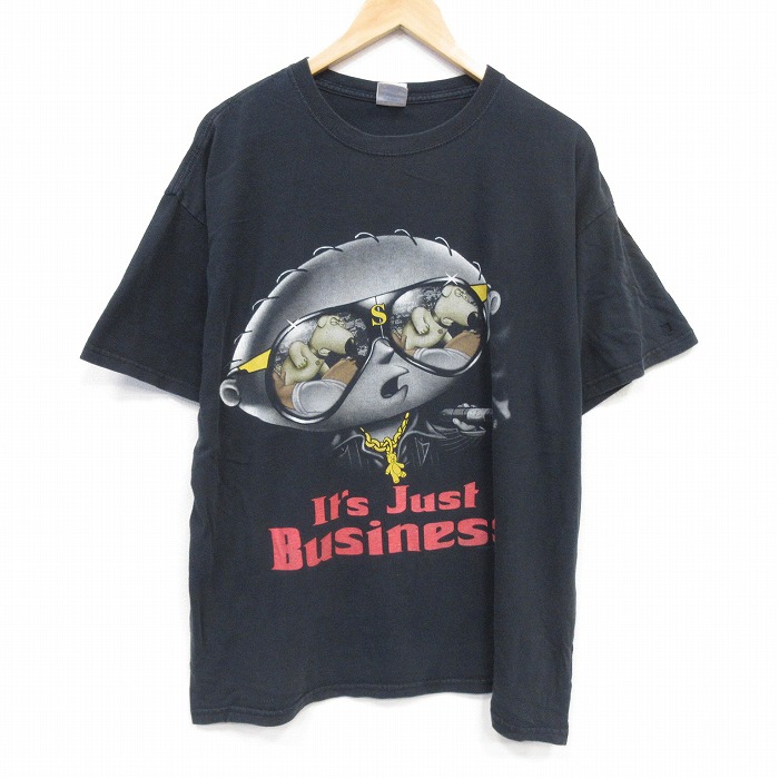 00s 半袖Tシャツ ファミリーガイ ブラック メンズXL相当 | 古着