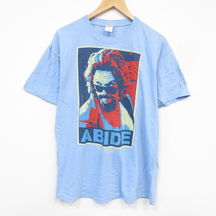 00s 半袖Tシャツ ビッグリボウスキ ライトブルー メンズL相当 | 古着