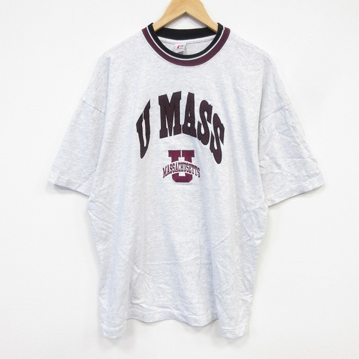 90s 半袖Tシャツ マサチューセッツカレッジ グレー メンズXL相当 | 古着