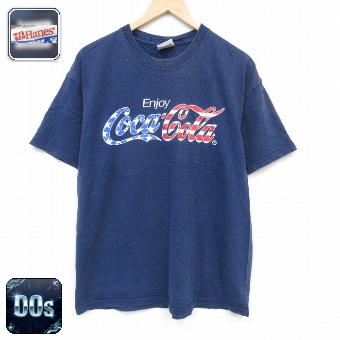 ヘインズ 00s 半袖Tシャツ コカコーラ ネイビー メンズL相当 | 古着