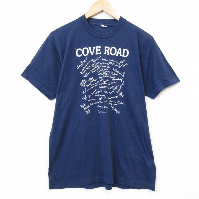 スクリーンスターズ 80s 半袖Tシャツ COVE ROAD ネイビー メンズL相当 | 古着