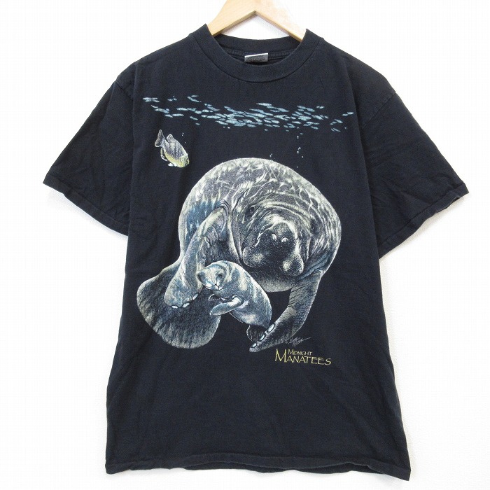 90s 半袖Tシャツ マナティ ブラック メンズL相当 | 古着