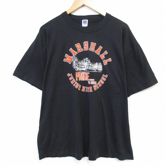 ラッセル 80s 半袖Tシャツ MARSHALL ブラック メンズXL相当 | 古着