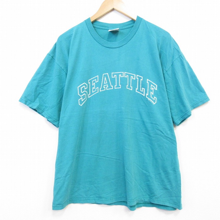 リー 90s 半袖Tシャツ シアトル ライトブルー メンズXL相当 | 古着