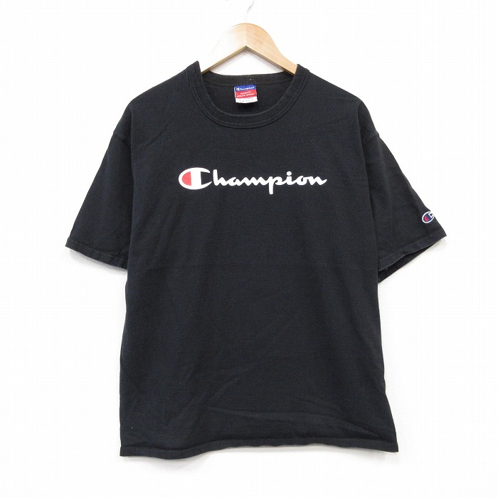 チャンピオン 00s 半袖Tシャツ ビッグロゴ ブラック メンズL相当 | 古着