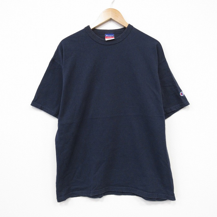 チャンピオン 00s 半袖Tシャツ ワンポイントロゴ ネイビー メンズXL相当 | 古着