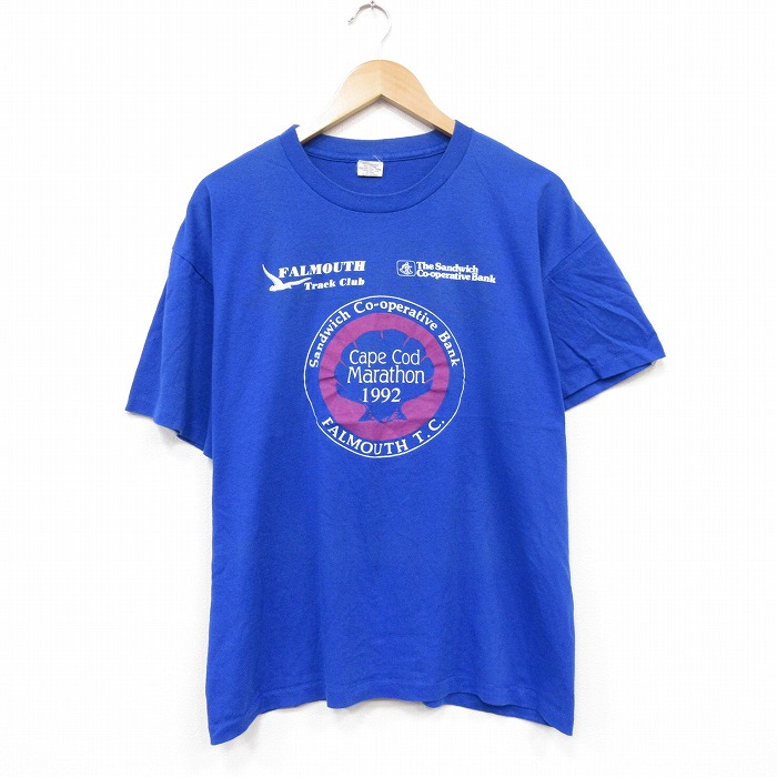 90s 半袖Tシャツ マラソン ブルー メンズL相当 | 古着