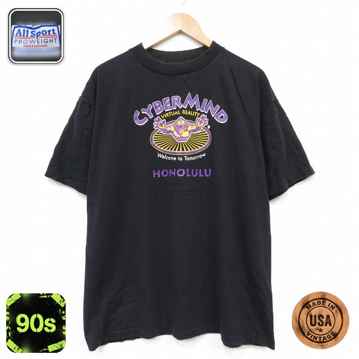 All Sport 90s 半袖Tシャツ ホノルル ブラック メンズXL相当 | 古着