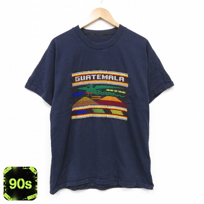 90s 半袖Tシャツ ガテマラ ネイビー メンズM相当 | 古着