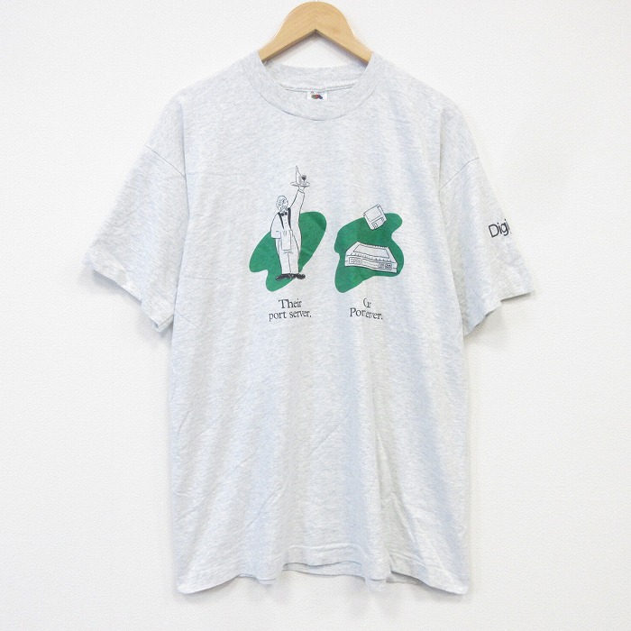 フルーツオブザルーム 90s 半袖Tシャツ Digi Board グレー霜降り XL | 古着 26aug28