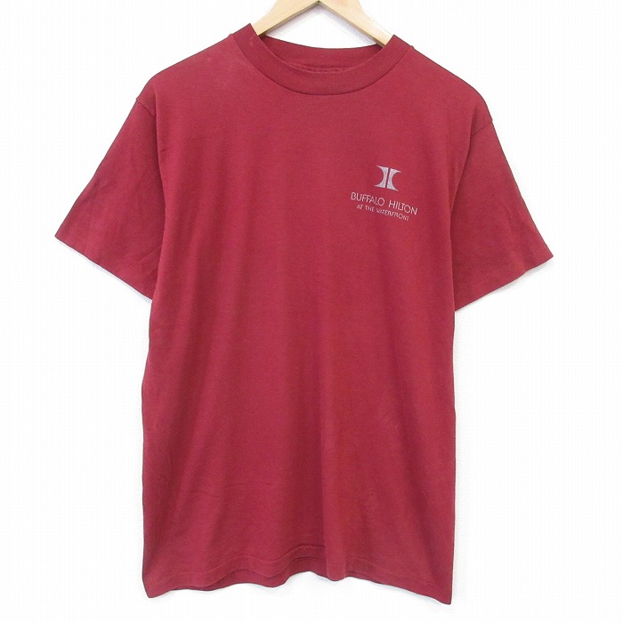 ヘインズ 80s 半袖Tシャツ バッファローヒルトン バーガンディ メンズL相当 | 古着