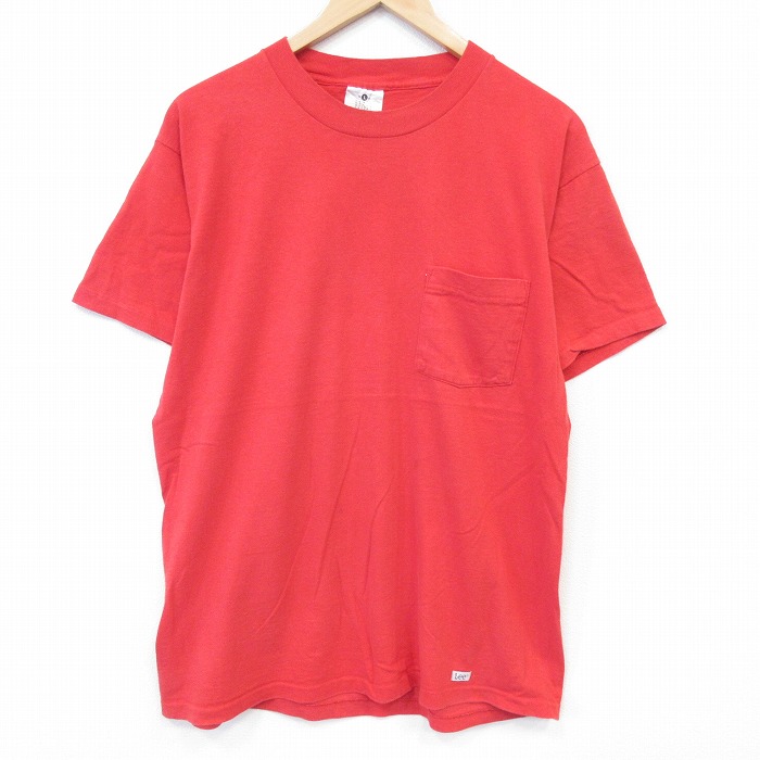 リー 90s 半袖Tシャツ 胸ポケット付き レッド メンズL相当 | 古着