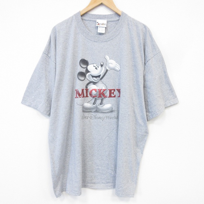 00s 半袖Tシャツ ディズニー ミッキー グレー メンズXL相当 | 古着